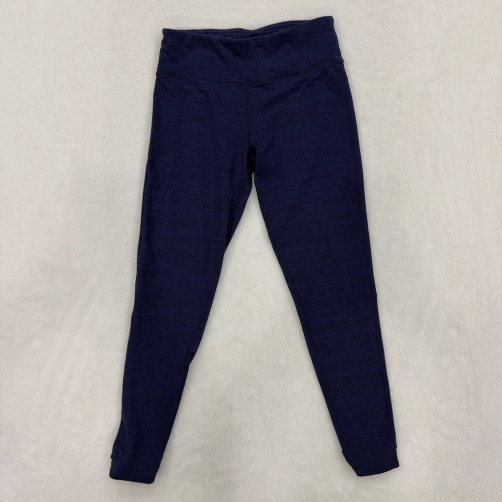 Calvin Klein Performance Heathered Navy Blue Leggings Small Tulip Ankle Cutout